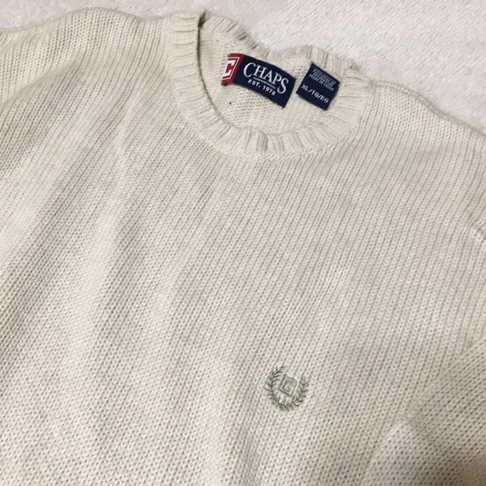 Chaps Cream Sweater size XL